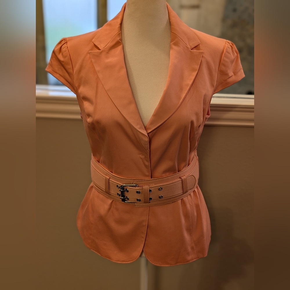 Stylish Pink Belted Blazer, size 4